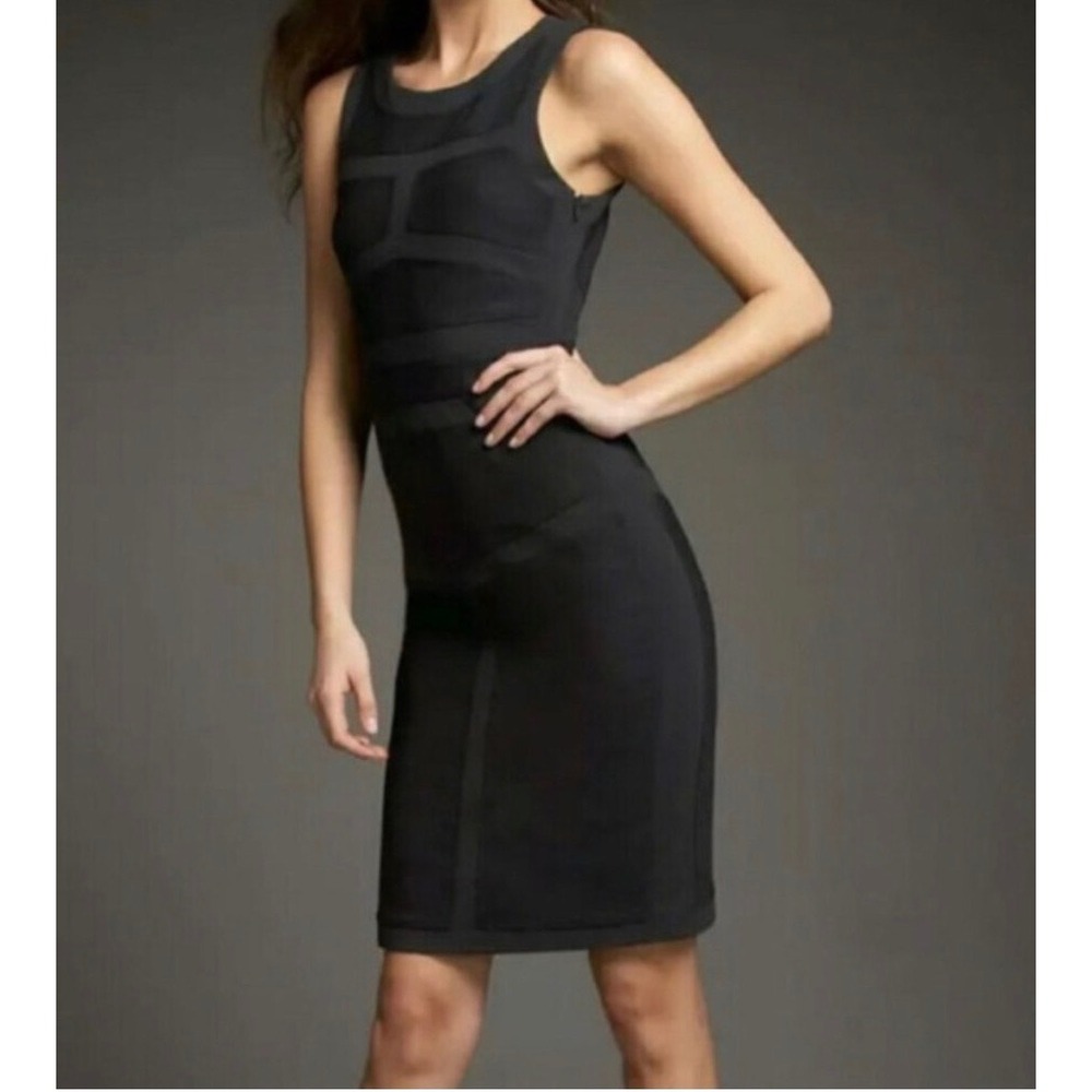 Diane von Furstenberg Aegis Black Wool Blend Sheath‎ Dress Size 6